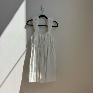 Abercrombie White Sleeveless Dress with Ruffled Straps - L